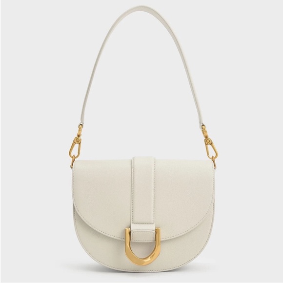 Charles & Keith Gabine Genuine leather Saddle Bag Medium - Picture 3 of 8